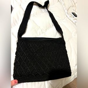 VINTAGE Black crochet, Chateau PURSE